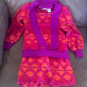 Gorgeous orange & purple girls sweater dress!!!